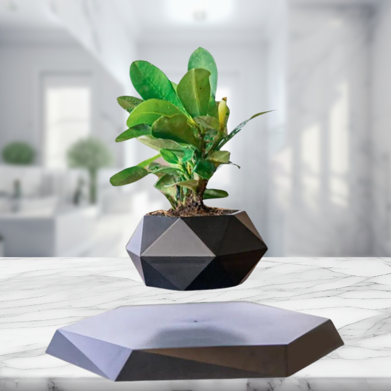 Levitating Flower Pot - Magnetic Suspension