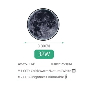 Luxury Creative Art LED Moon Wall Lamp