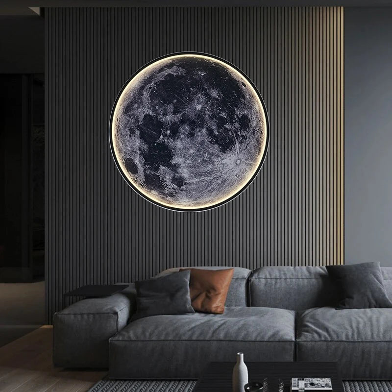 Luxury Creative Art LED Moon Wall Lamp