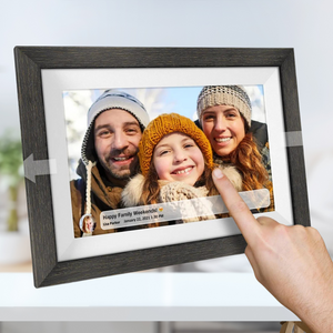 Wood Smart Digital Photo Frame - Touch Screen 10.1 Inch