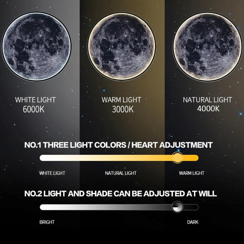 Luxury Creative Art LED Moon Wall Lamp