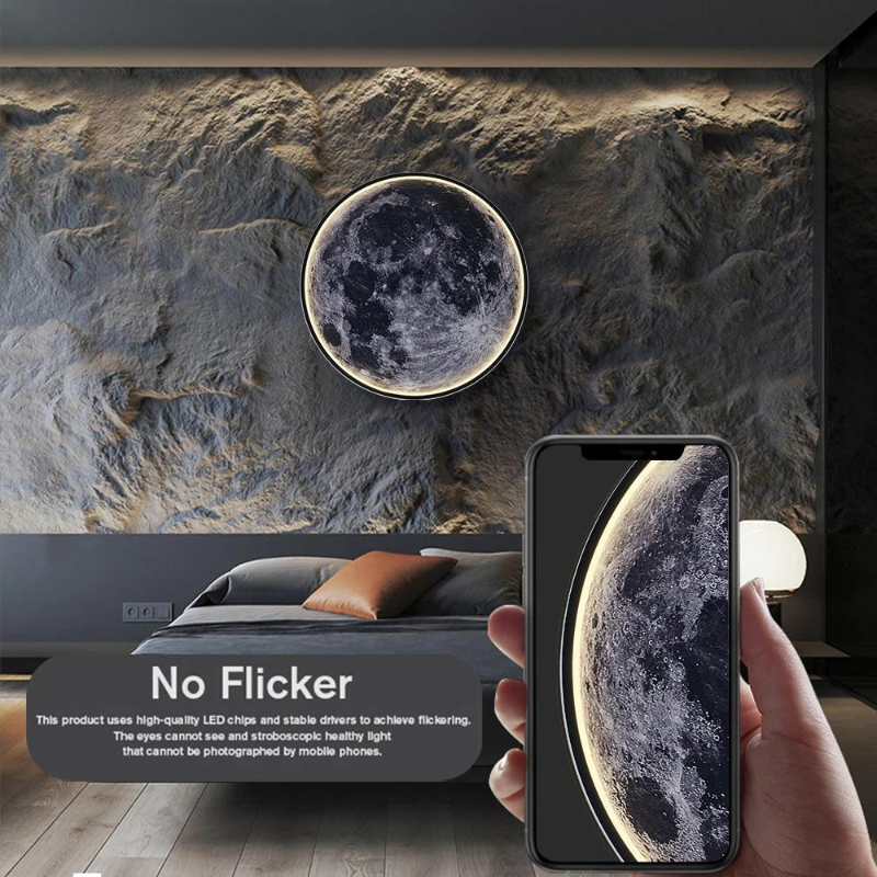 Luxury Creative Art LED Moon Wall Lamp