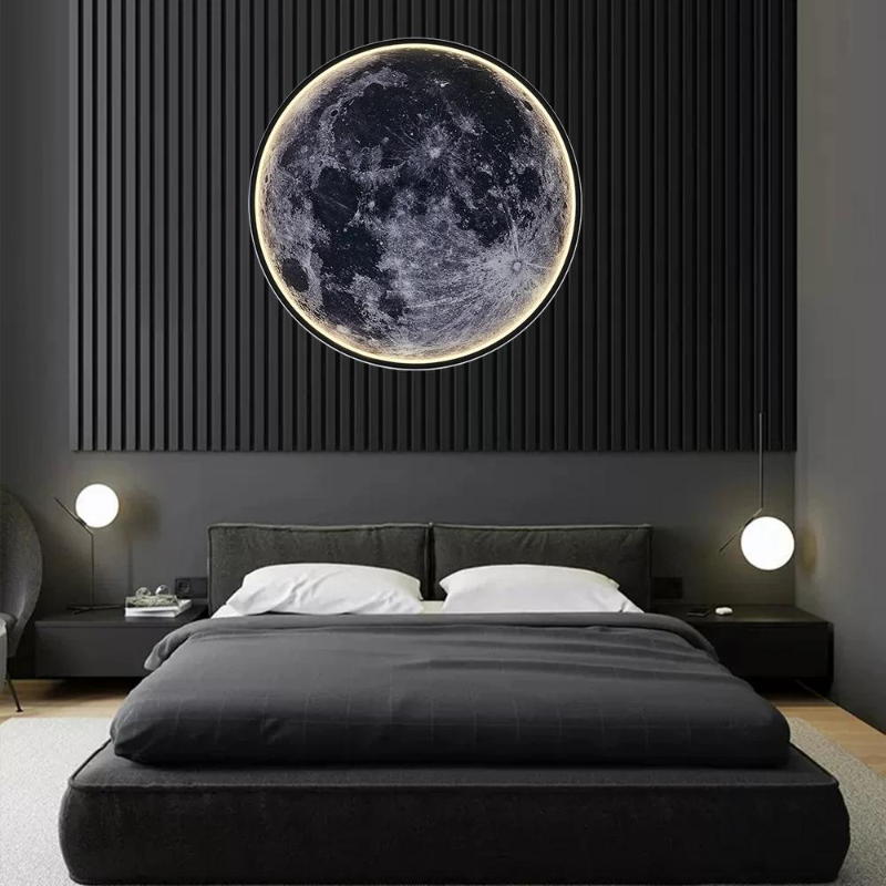 Luxury Creative Art LED Moon Wall Lamp