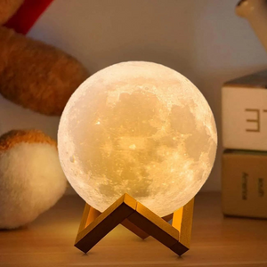 LED 3D Print Moon Lamp - Touch Night Light Rechargeable