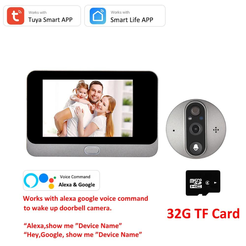 Smart WiFi Door Bell - Eye Peephole Camera