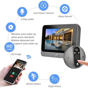 Smart WiFi Door Bell - Eye Peephole Camera