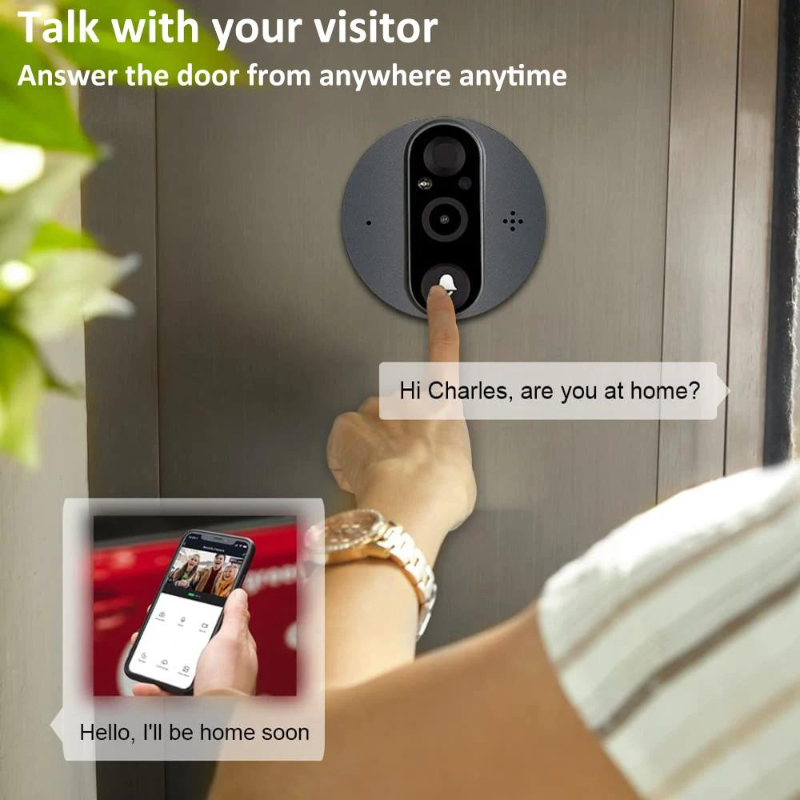 Smart WiFi Door Bell - Eye Peephole Camera