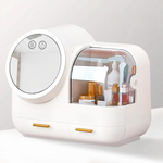 Cosmetic Storage Box - Makeup Organizer Mirror LED Soft Light