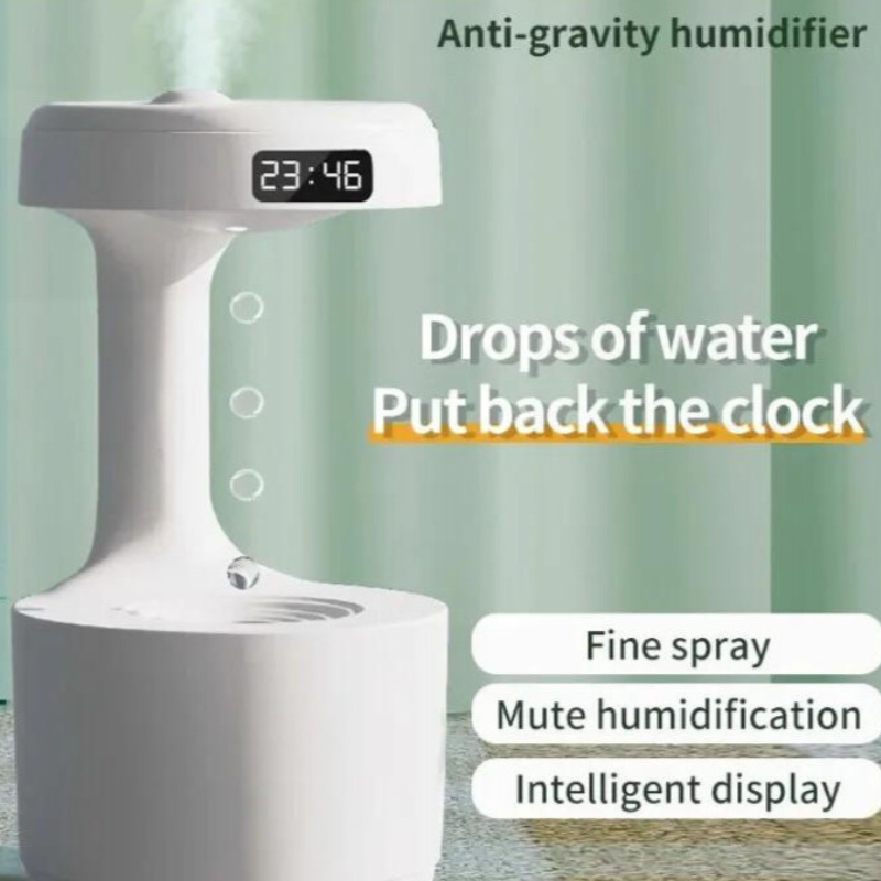 Water Droplet Air Humidifier Anti-Gravity - LED Night Light