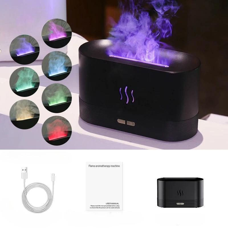 Diffuser Aromatherapy and Flame Effect Air Humidifier