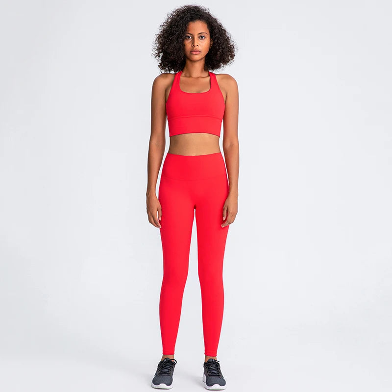 Women High Waist Leggings and Bra