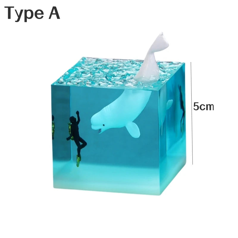 3D Marine Animals Cube - LED Table Lamp