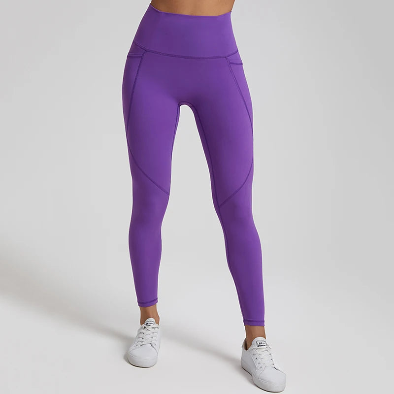 Nude No Front Seam Workout Legging - 3 Pockets