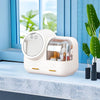 Cosmetic Storage Box - Makeup Organizer Mirror LED Soft Light
