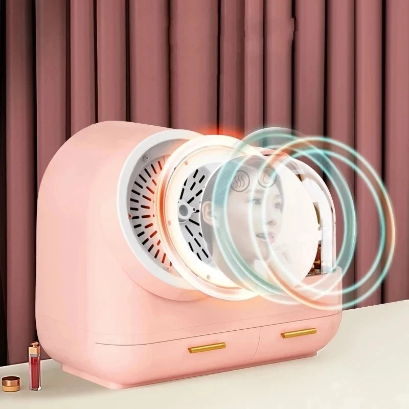 Cosmetic Storage Box - Makeup Organizer Mirror LED Soft Light