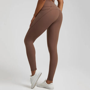 Nude No Front Seam Workout Legging - 3 Pockets