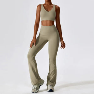 Seamless Women Sportswear - Set 2Pcs Gym Legging and Top Short/Long Sleeve