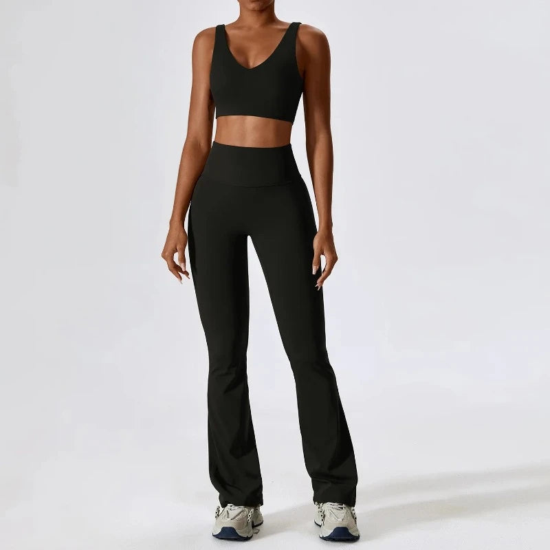 Seamless Women Sportswear - Set 2Pcs Gym Legging and Top Short/Long Sleeve