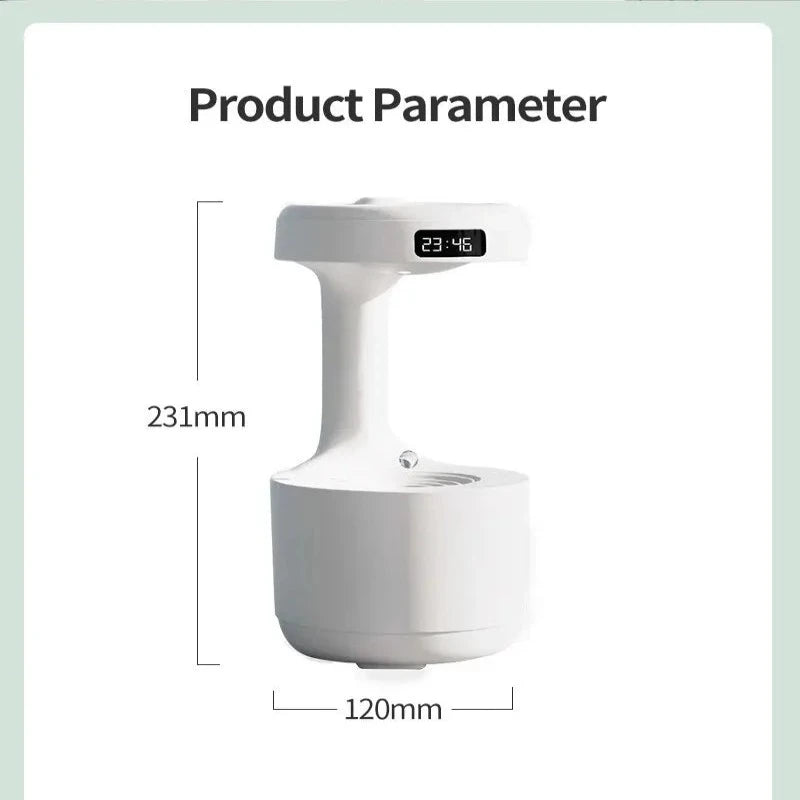 Water Droplet Air Humidifier Anti-Gravity - LED Night Light