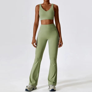 Seamless Women Sportswear - Set 2Pcs Gym Legging and Top Short/Long Sleeve