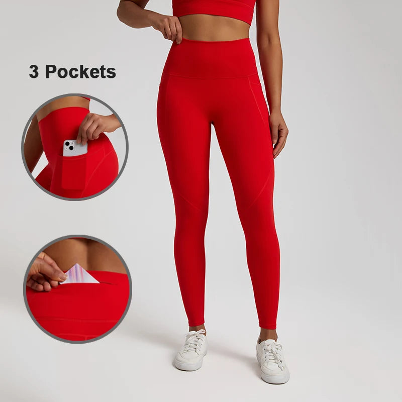 Nude No Front Seam Workout Legging - 3 Pockets