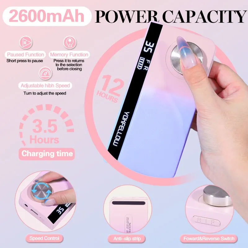Professional Electric Nail Drill - Manicure Machine For Acrylic Gel Nails