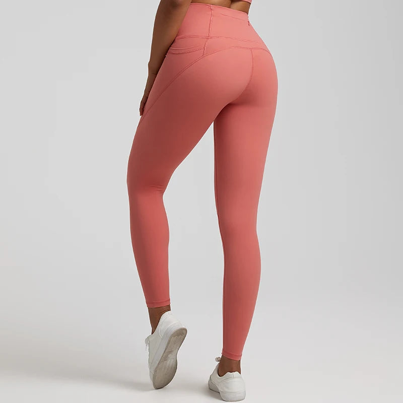 Nude No Front Seam Workout Legging - 3 Pockets