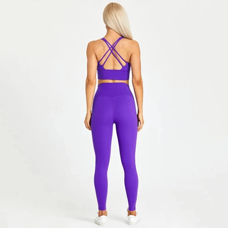 Women Sportswear Set 2 Pcs - Sports Bra and High Waist Legging