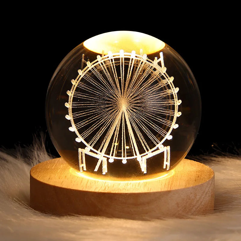 Luminous Crystal Ball Night Light - Atmosphere Projection