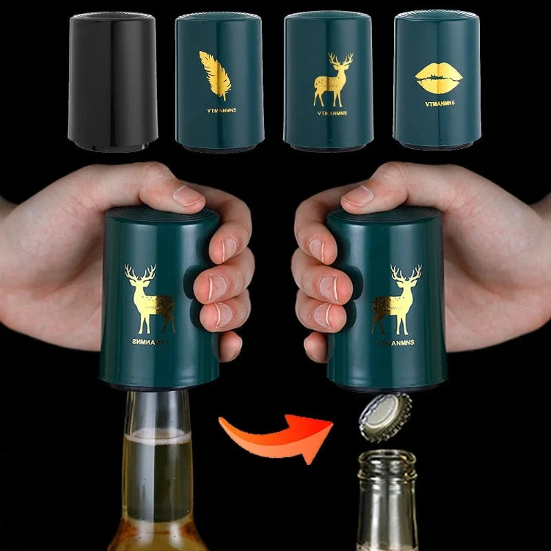 Automatic Beer Bottle Opener - Stainless Steel Press Lid Beer