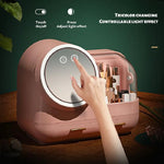 Cosmetic Storage Box - Makeup Organizer Mirror LED Soft Light