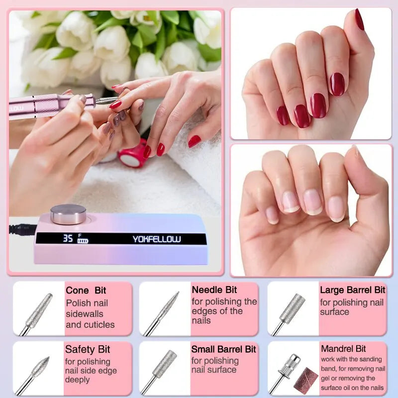 Professional Electric Nail Drill - Manicure Machine For Acrylic Gel Nails