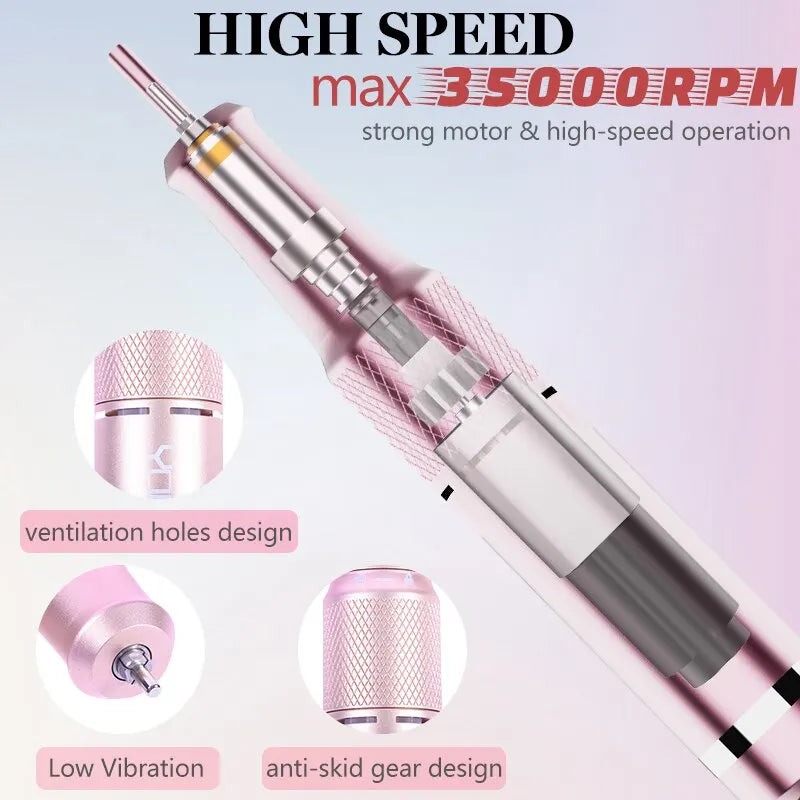 Professional Electric Nail Drill - Manicure Machine For Acrylic Gel Nails