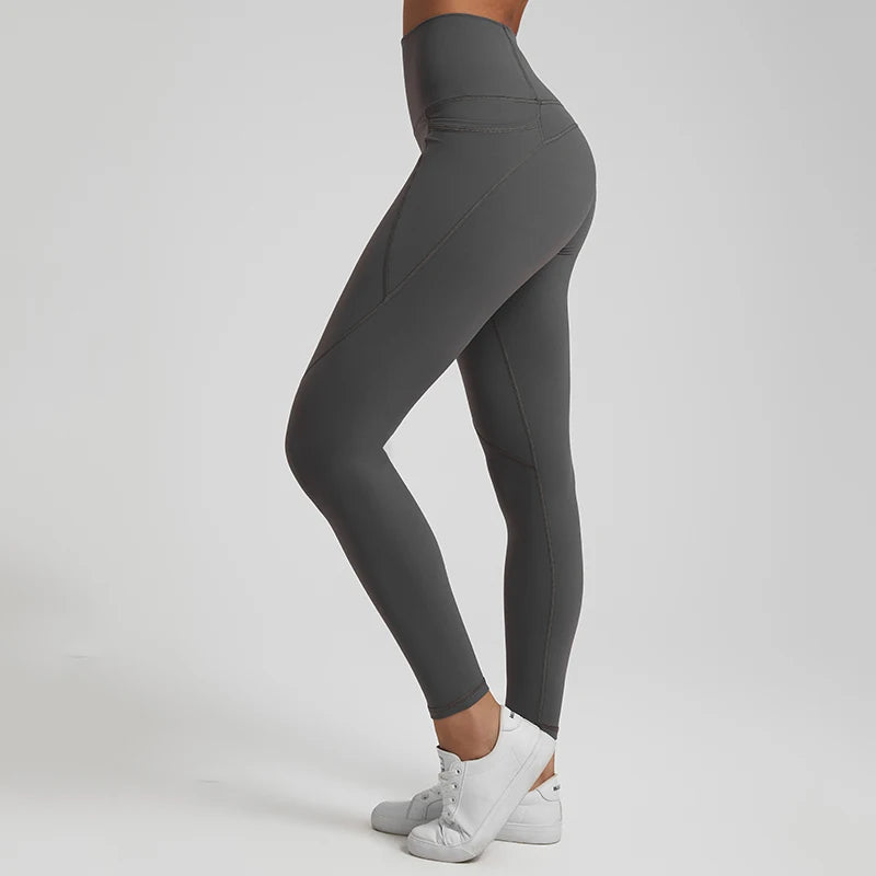 Nude No Front Seam Workout Legging - 3 Pockets