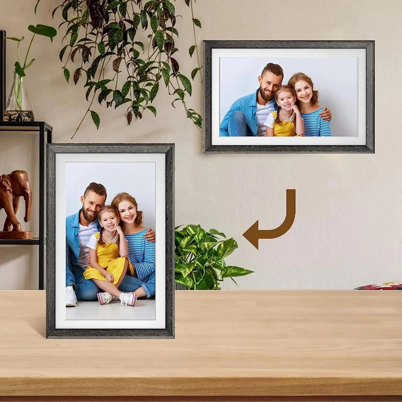 Touch Screen Digital Photo Wood Frame 10.1"