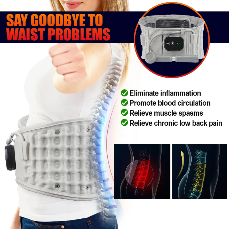 Inflatable Belt Abdomen Pain Relief - Heating Vibration and Massage